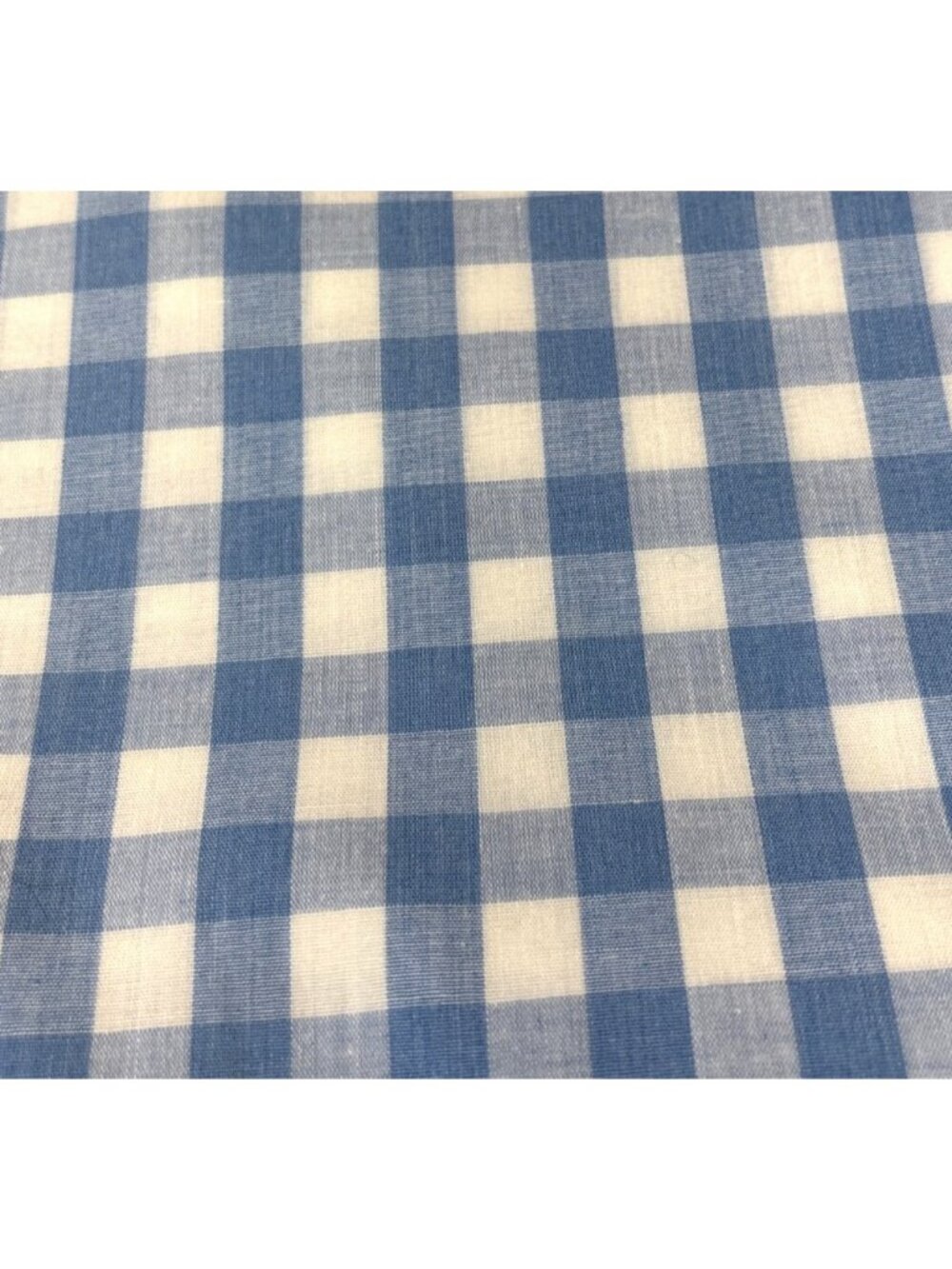 Blue & White Gingham Cotton Fabric 1/2 yard x 44" Sewing Crafts Quilting